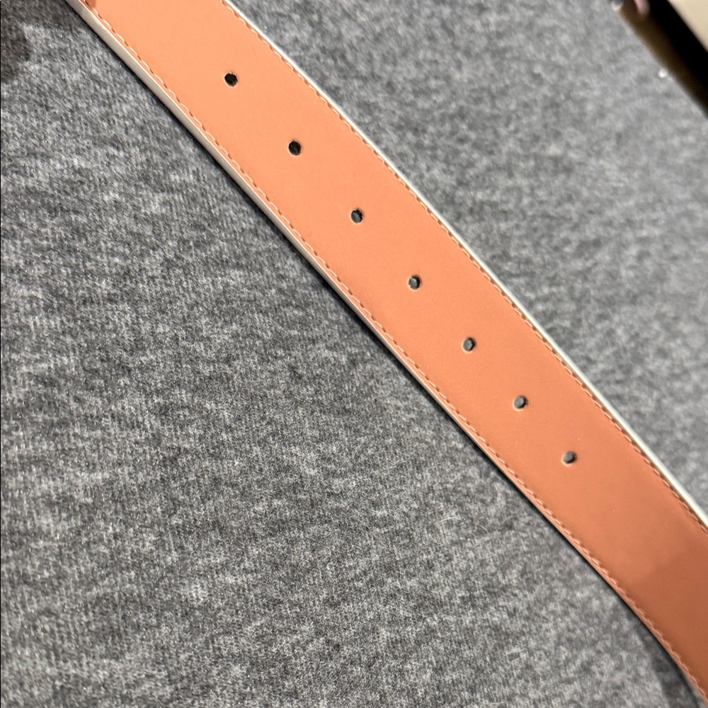 Cream Checkered Belt with Black Buckle - Picture 6 of 10